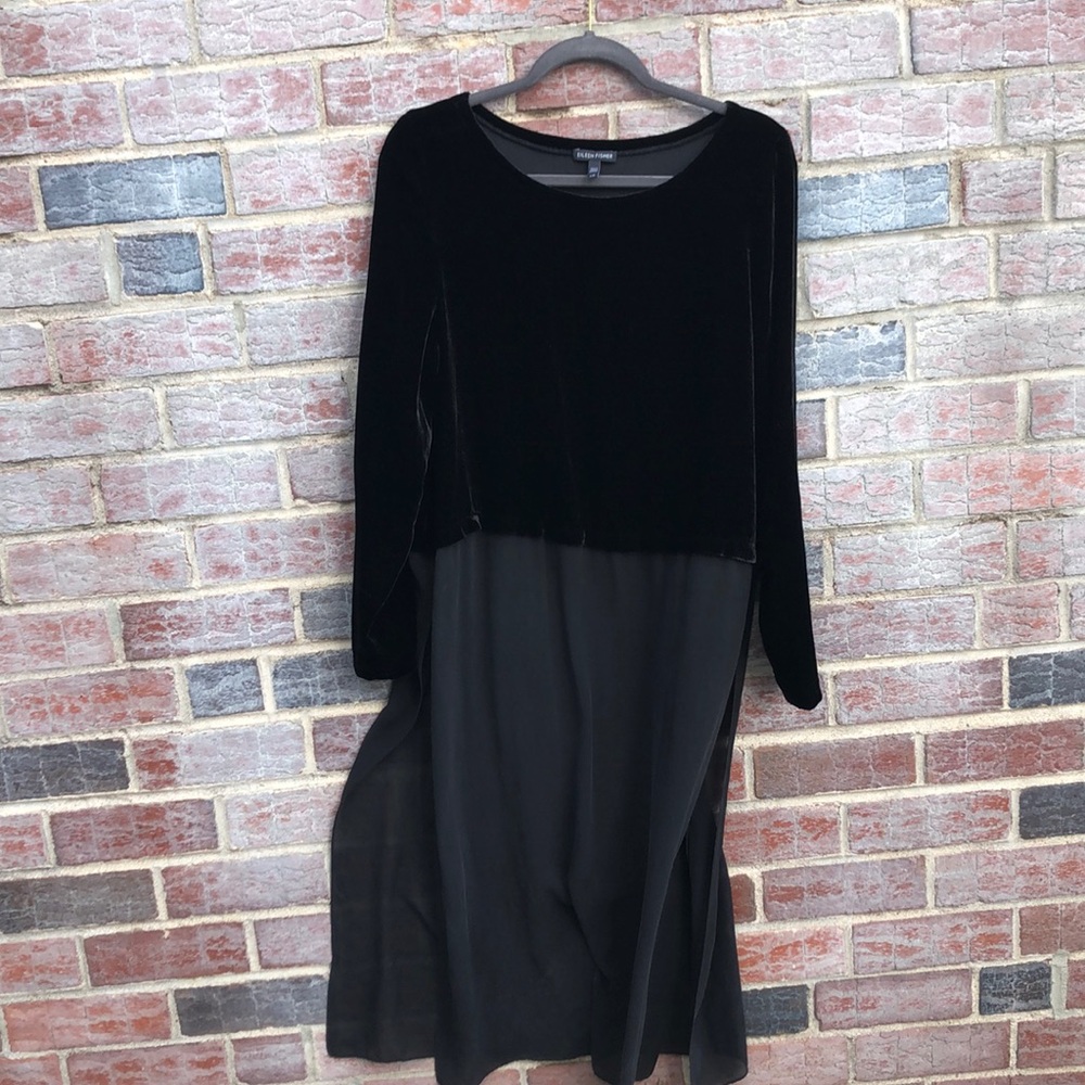 Eileen fisher cropped sweater with black mesh